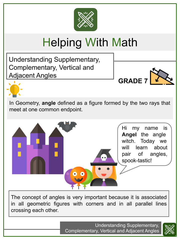 Supplementary, Complementary, Vertical and Adjacent Angles ...