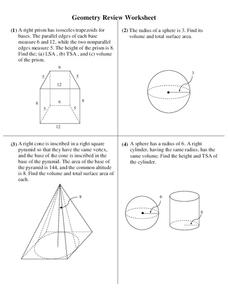 Cylinder Volume Surface Area Worksheets :: 25 - 48