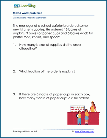 Grade 2 Mixed Word Problem Worksheets | Worsheets library