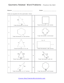 geometry word problems worksheet pdf