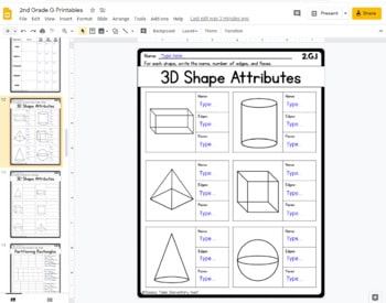 2nd Grade Geometry Math Worksheets - Elementary Nest