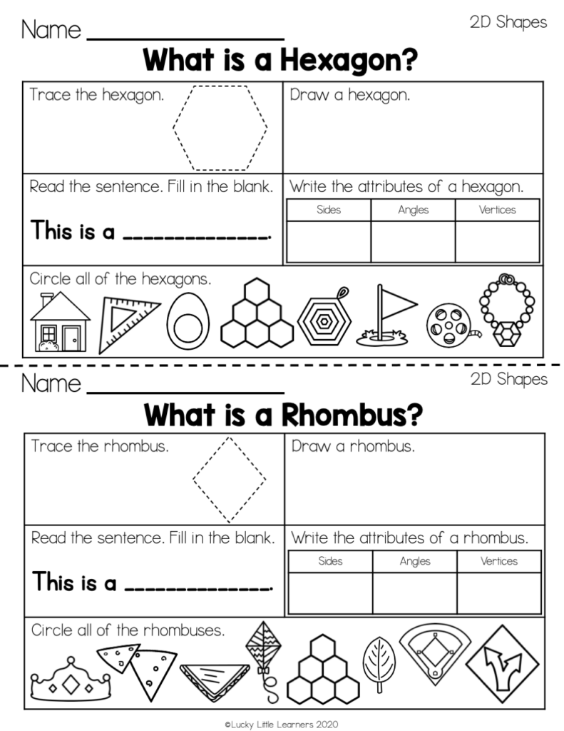 Geometry Worksheets for 2nd Grade - Lucky Little Learners