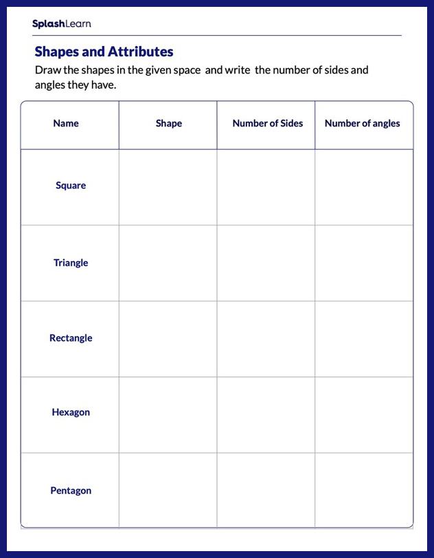Geometry Worksheets for 2nd Graders Online - SplashLearn