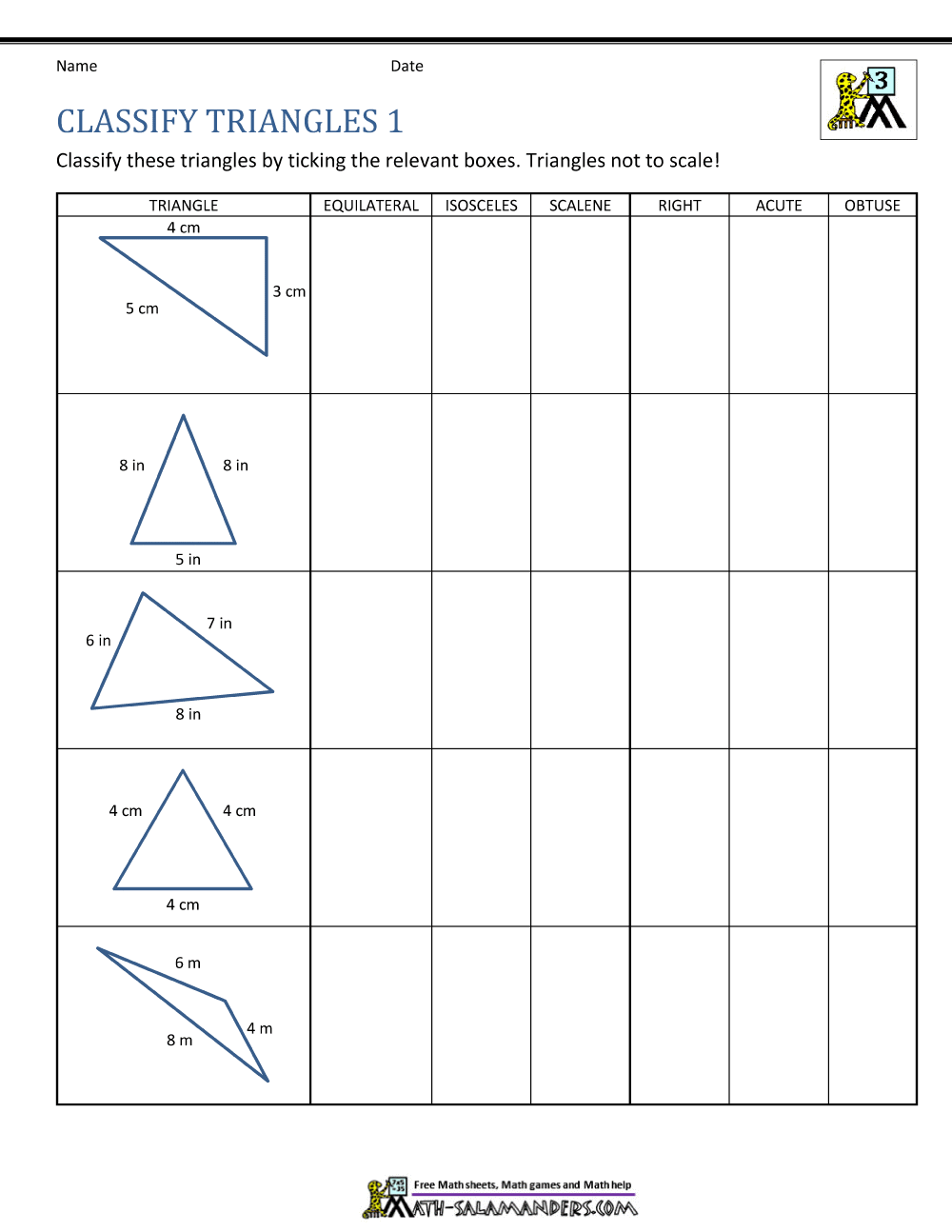 geometry worksheet for 3rd grade