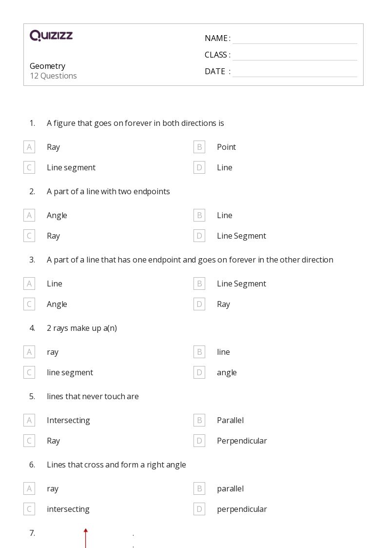 geometry worksheet for 4th grade