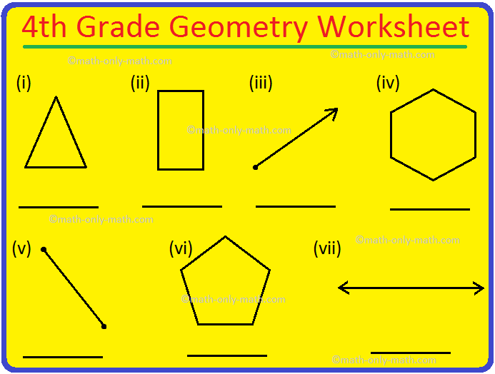 4th Grade Geometry Worksheet |Line Segments |Rays|Open &  Closed Curves