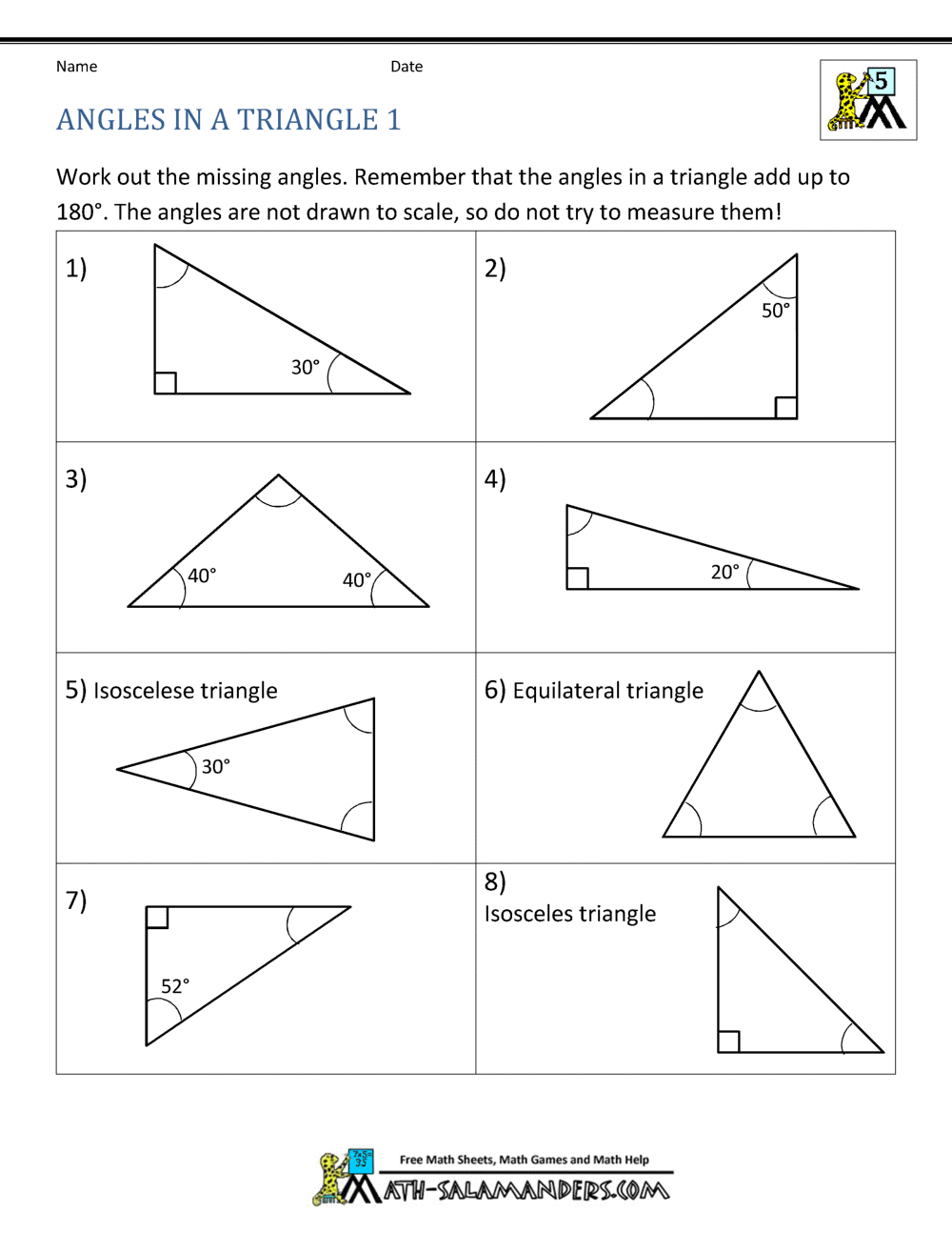 geometry worksheet for 5th grade