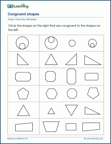 Congruent shapes worksheets | Worsheets library