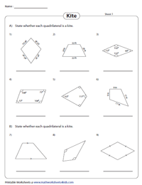 geometry worksheet kites answers