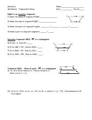 geometry worksheet kites answers