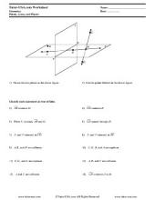 geometry worksheet points lines and planes