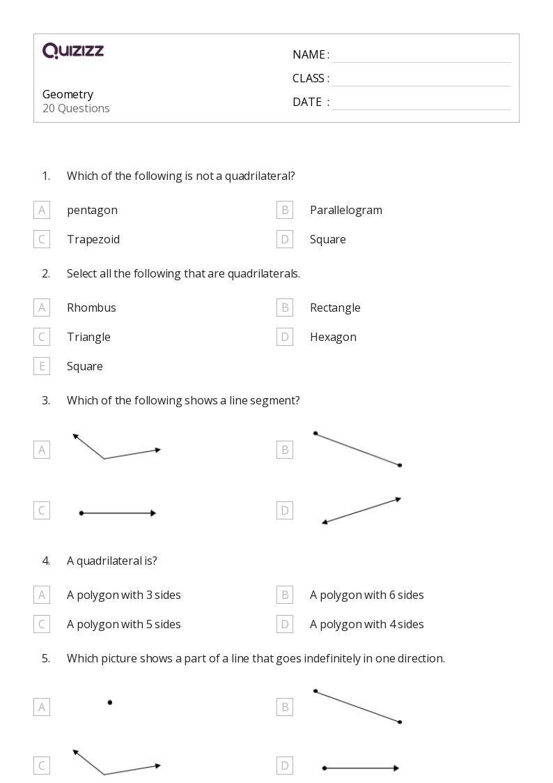 50+ Geometry worksheets for 4th Class on Quizizz | Free &  Printable