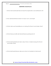 george washington french and indian war worksheet