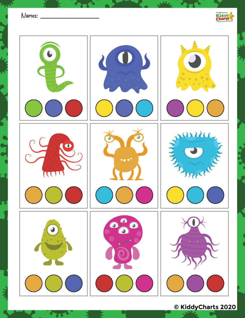 Germ Activity for Kids - Free worksheets - kiddycharts.com