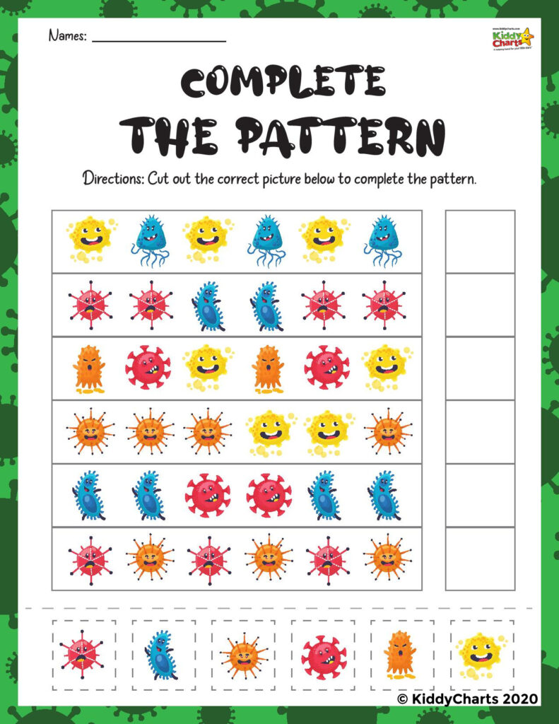 Germ Activity for Kids - Free worksheets - kiddycharts.com