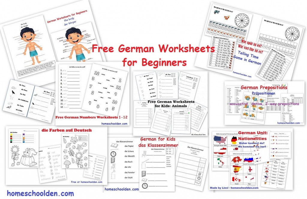 Free German Worksheets for Beginners - Homeschool Den