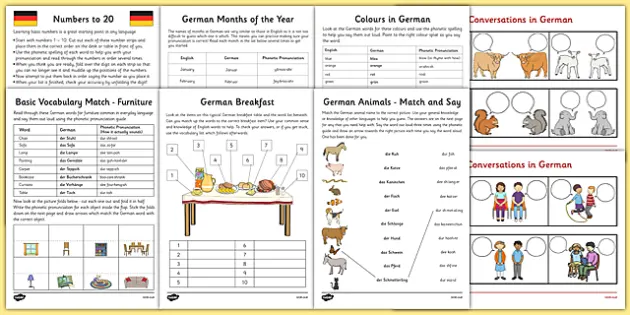 german worksheet for kindergarten