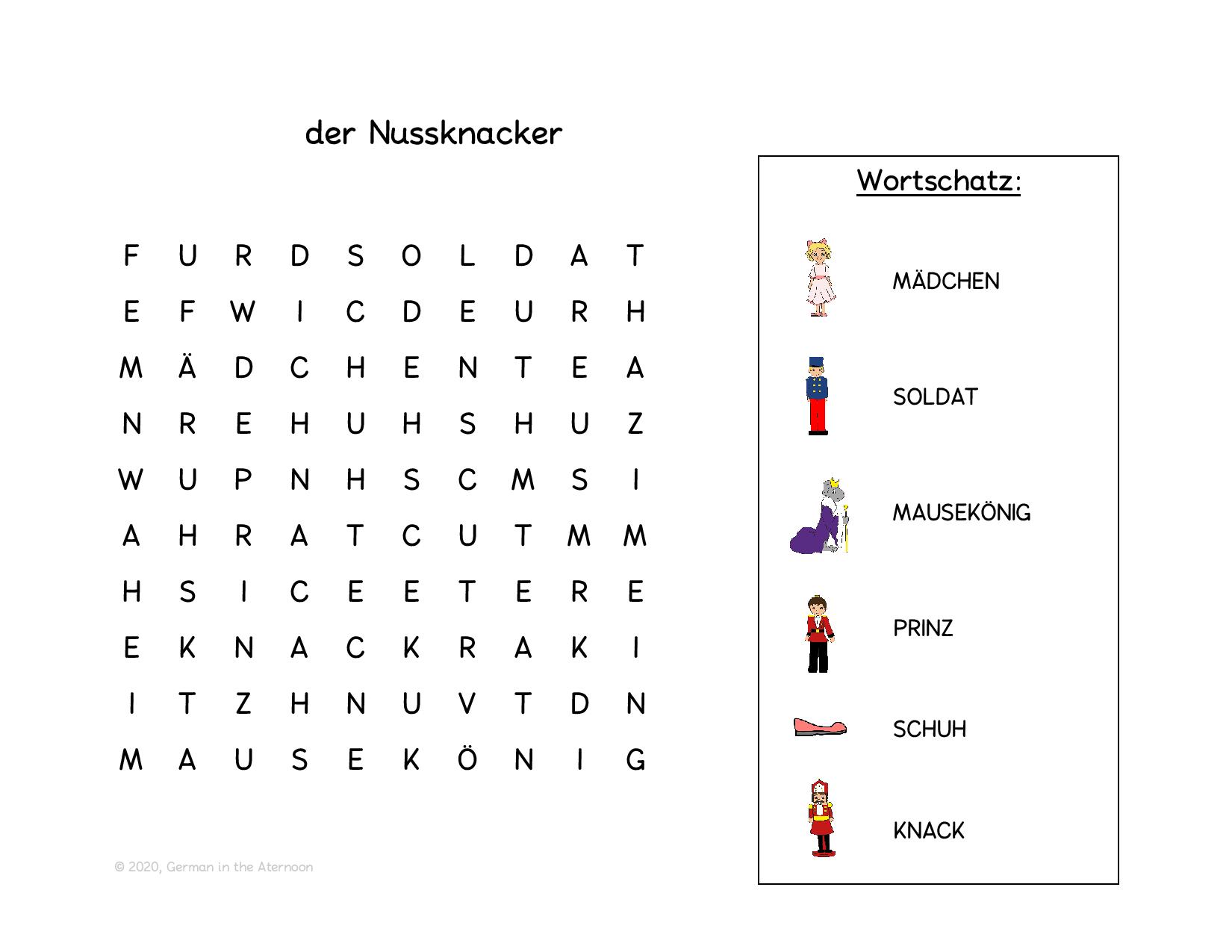 Worksheets | German in the Afternoon Activities