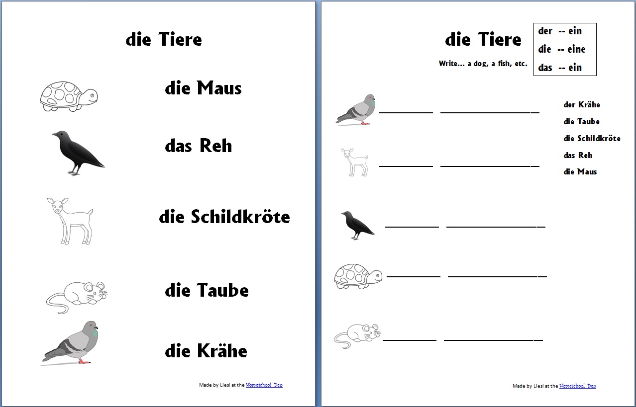 free German worksheets Archives - Homeschool Den