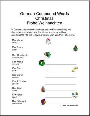 German: Worksheet - Christmas | Abcteach