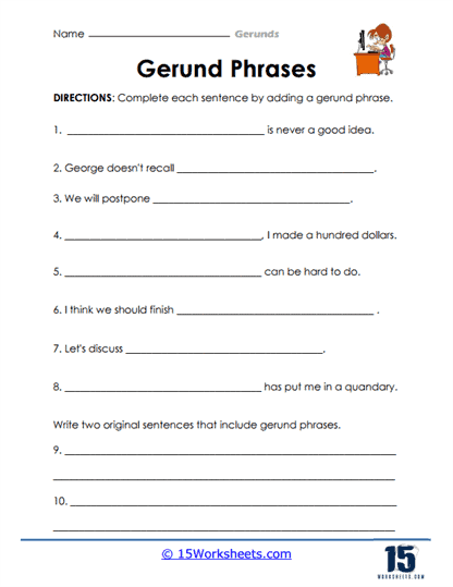 Gerunds Worksheets - 15 Worksheets Library