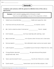 Gerund Worksheets