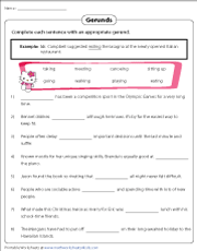 Gerund Worksheets