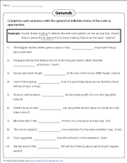 Gerund Worksheets