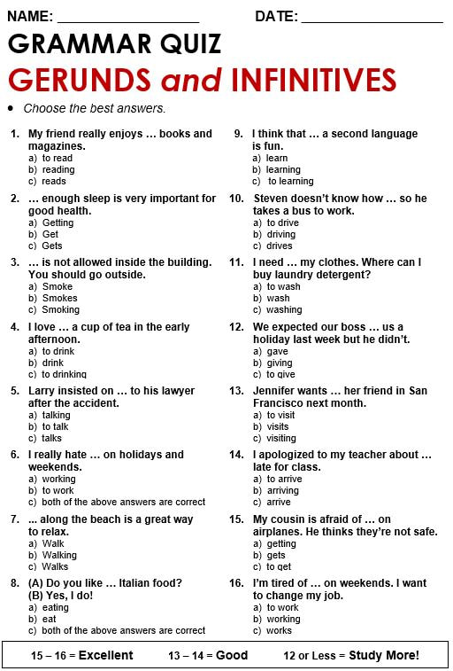 Gerunds and Infinitives - All Things Grammar