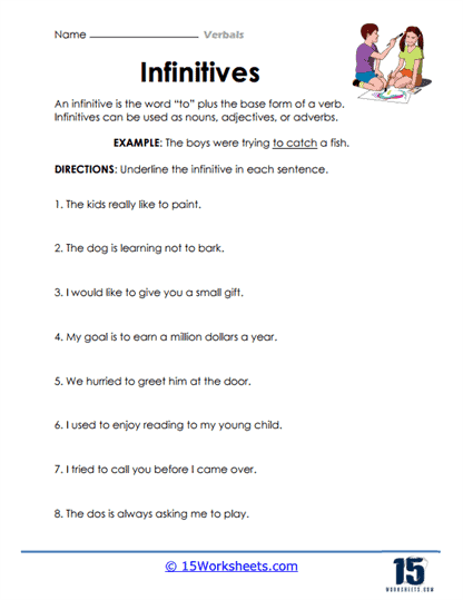 gerunds participles and infinitives worksheet