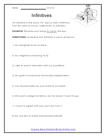 gerunds participles and infinitives worksheet