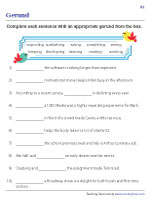 Gerund Worksheets