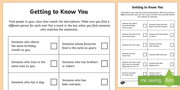 get to know you questions for kids worksheet