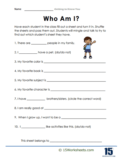 Getting to Know You Worksheets - 15 Worksheets Library