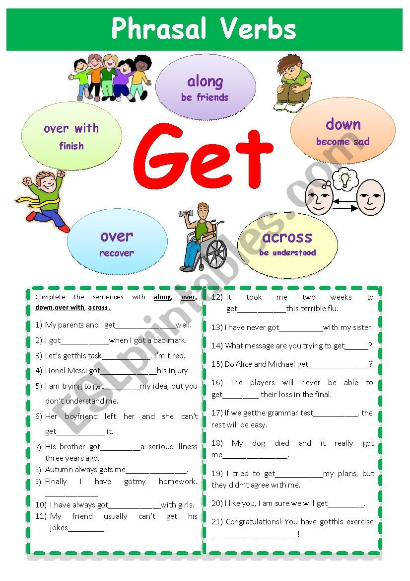 PHRASAL VERB GET - ESL worksheet by COLOMBO