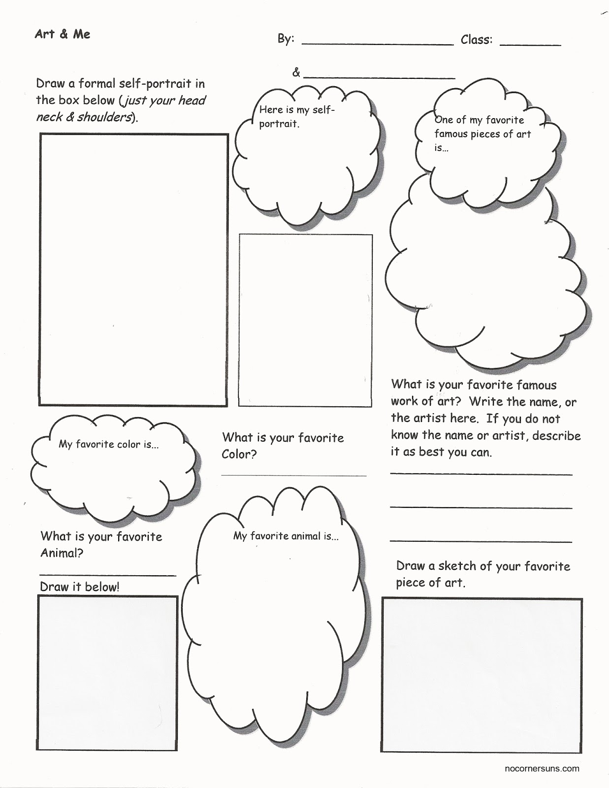 No Corner Suns: Art &  Me: Get to know your students while they get ...