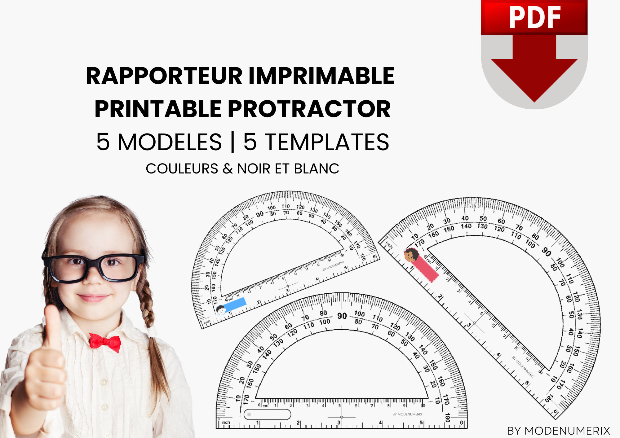 Real Size Printable Protractor In A4 PDF Format School Supply To