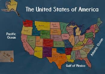 Giant Map of the United States Puzzle After State Testing Activities