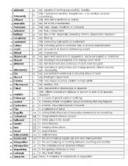 gifted vocabulary worksheet