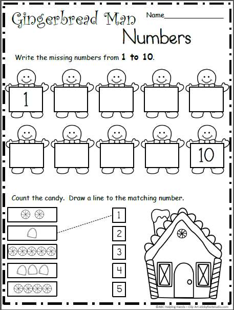 Gingerbread Man Number Practice - 1 to 10 | Made By Teachers