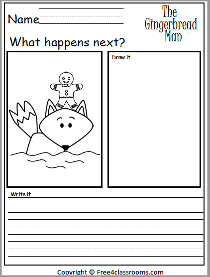 Free Gingerbread Man Drawing and Writing about What Happens Next ...