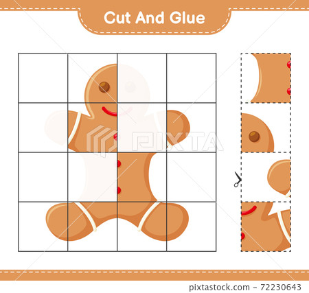 Cut and glue, cut parts of Gingerbread Man and... - Stock ...