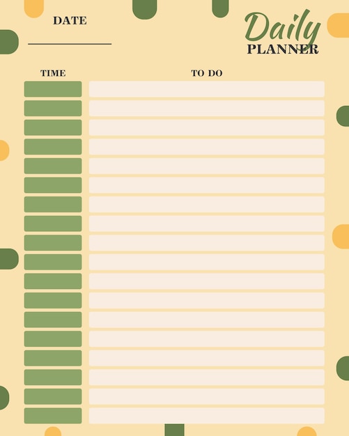 Premium Vector | Cute daily planner template