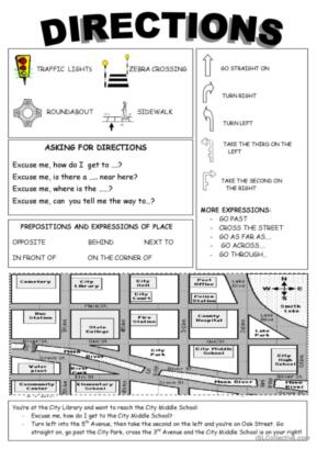 giving directions printable exercises