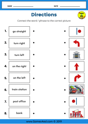 giving directions printable exercises