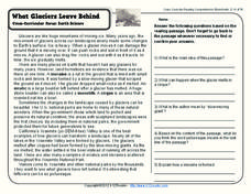 What Glaciers Leave Behind Worksheet for 4th - 5th Grade | Lesson ...