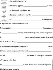 Glaciers: Snow K-3 Theme Page at EnchantedLearning.com