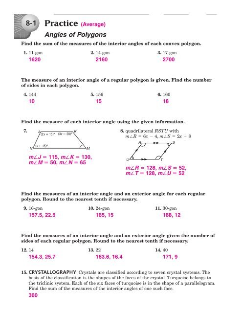 glencoe geometry worksheet