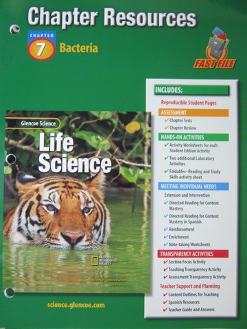Glencoe Life Science Chapter Resources 7 Bacteria (P) [0078269059 ...