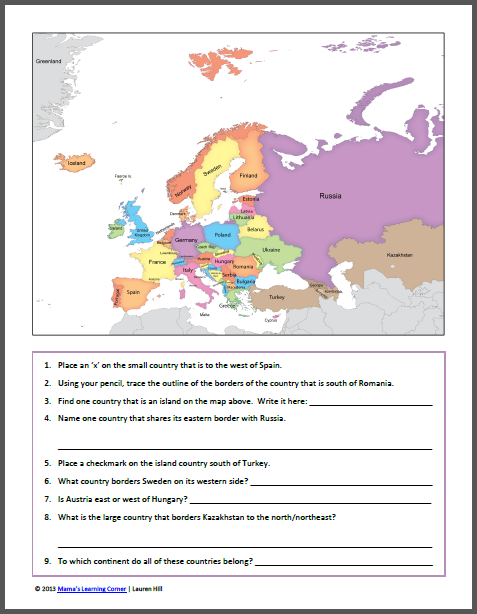 Maps and The Globe Worksheets - Mamas Learning Corner